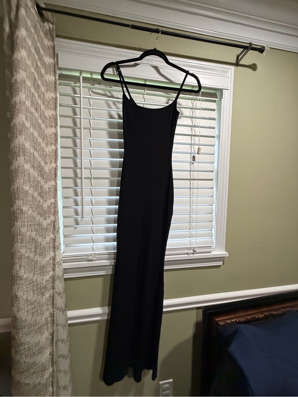 SKIMS Black Slim Spaghetti-Strap Maxi Dress
